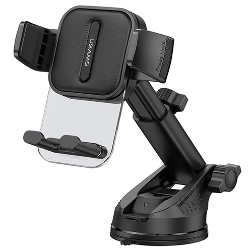 USAMS US-ZJ072 Car Dashboard Windshield Telescopic Arm Transparent Design Phone Holder Suction Cup Bracket - 1