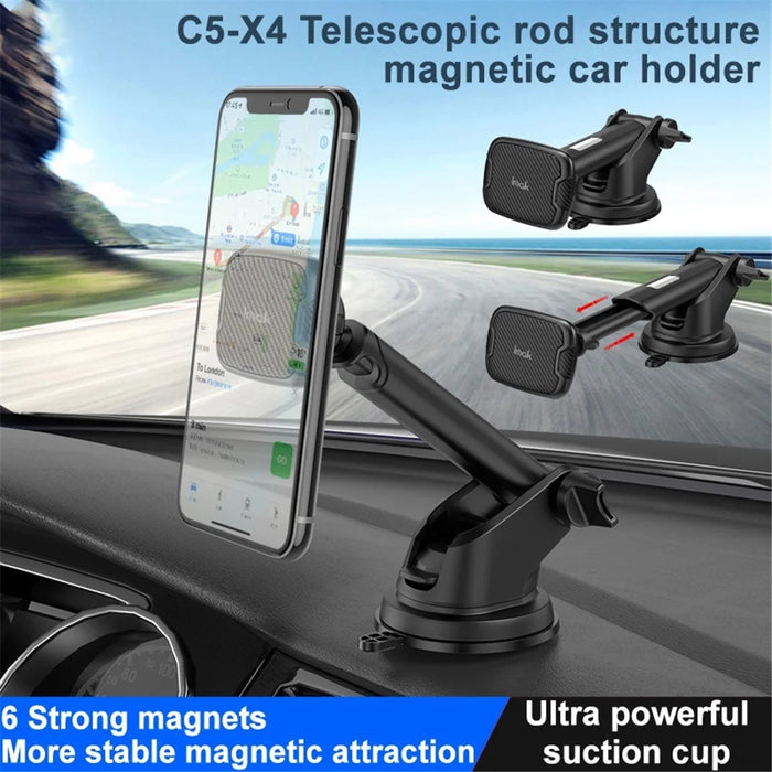 IMAK C5-X4 Telescopic Rod Magnetic Car Holder Suction Cup Base Cellphone Bracket - 2