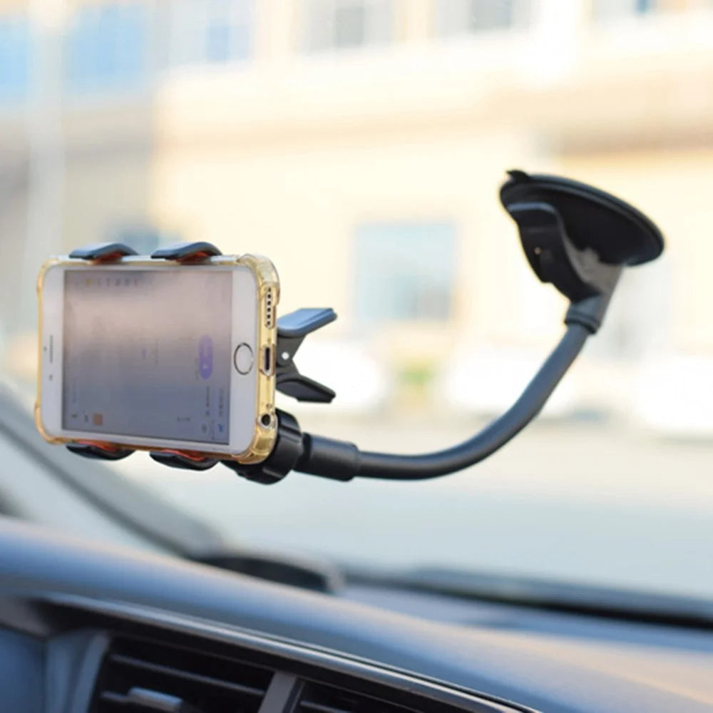 W011 Car Smartphone Bracket Bendable Arm Windshield Dashboard Sucker Mount Cell Phone Holder - Style A - 2