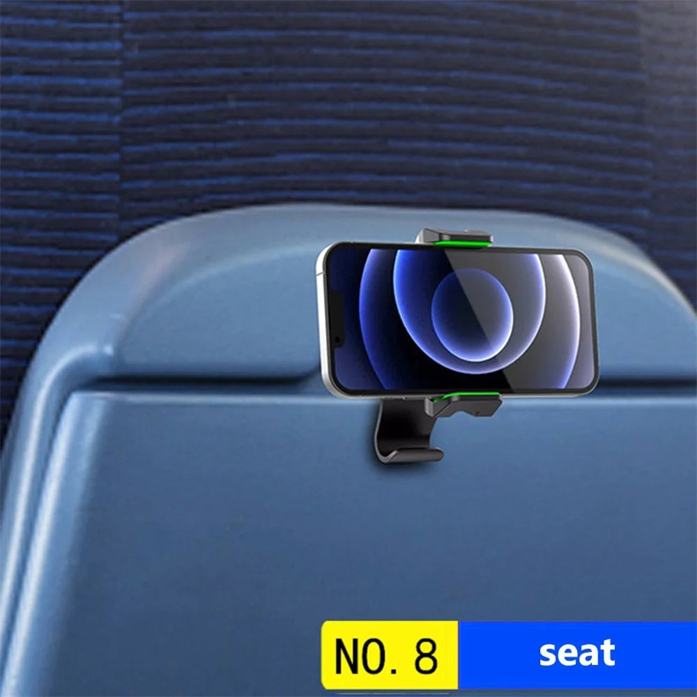 Multifunction Cellphone Holder 360° Rotatable Bracket for Car Back Seat Sun Visor Kitchen Suitcase - Green - 4
