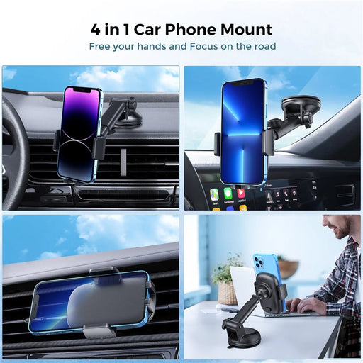 AHASTYLE TRONWIN JY04 360 Degree Rotation Car Suction Cup Mount Phone Holder with Air Vent Clip - 2