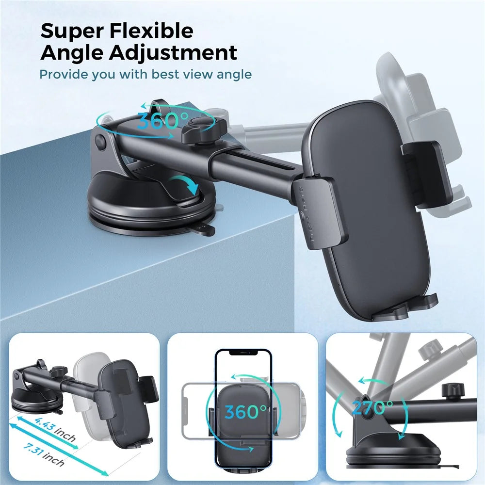 AHASTYLE TRONWIN JY04 360 Degree Rotation Car Suction Cup Mount Phone Holder with Air Vent Clip - 3