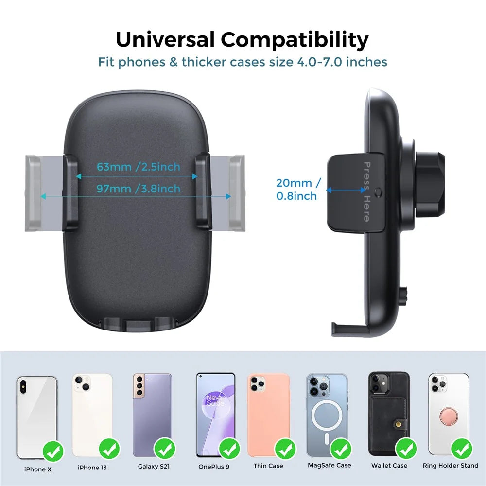 AHASTYLE TRONWIN JY04 360 Degree Rotation Car Suction Cup Mount Phone Holder with Air Vent Clip - 5