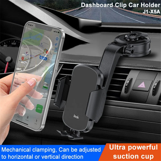 IMAK J1-X5A Dashboard Clip Car Holder 360-Degree Rotating Vehicle Phone Mount Anti-Shock Adjustable Phone Clip with Silicone Mat - 2