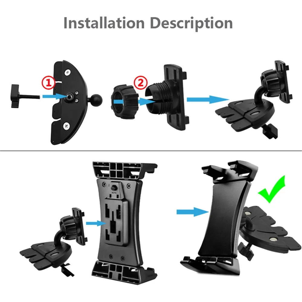 X88 Car CD Slot Phone Mount Multifunctional Mobile Phone Tablet Holder Navigation Universal Car Phone Mount - 5