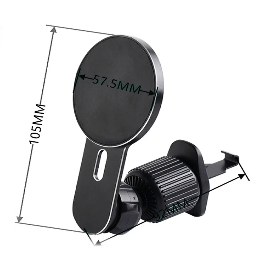 Car Air Vent Mount Magnetic Phone Holder Stand 360 Degrees Rotating Cellphone Bracket with 2 Magnetic Sheets - Black - 7