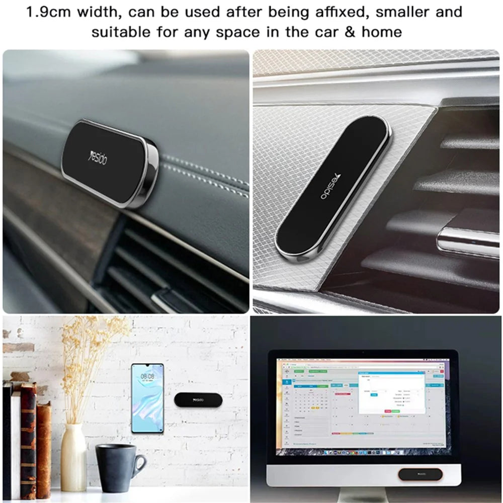 YESIDO C83 Car Magnetic Phone Holder Lazy Zinc Alloy Slim Phone Mount Bracket - Tarnish - 6