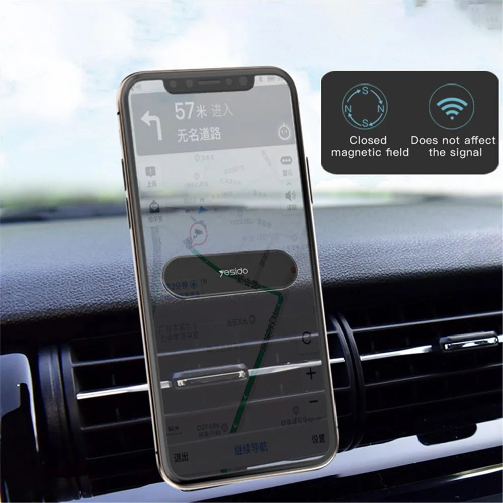 YESIDO C83 Car Magnetic Phone Holder Lazy Zinc Alloy Slim Phone Mount Bracket - Tarnish - 7