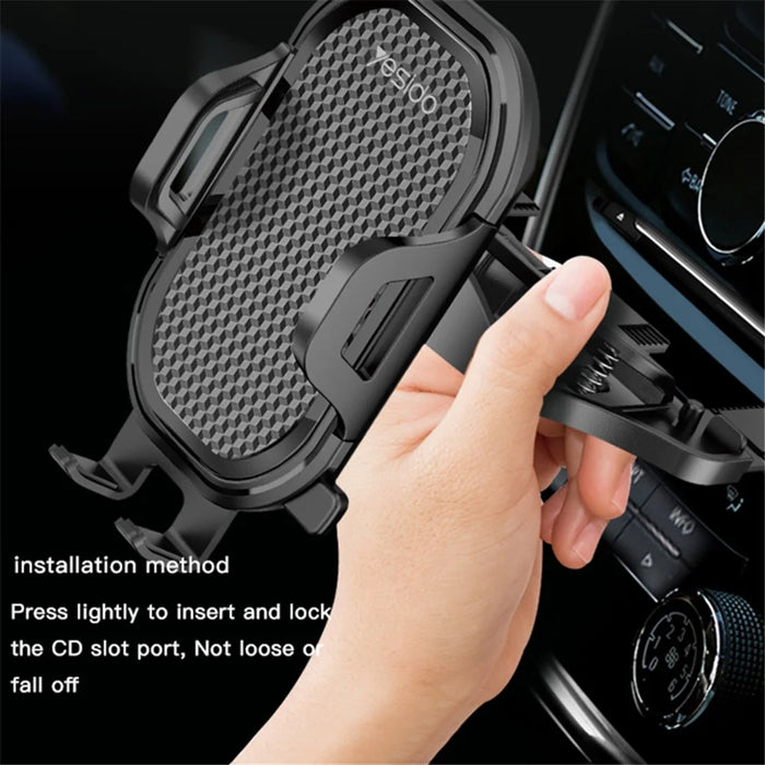 YESIDO C84 Car CD Slot Mobile Phone Holder 360 Degrees Rotating Cellphone Bracket - 3