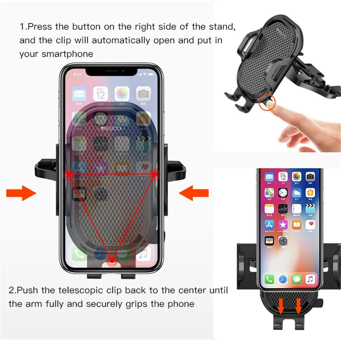 YESIDO C84 Car CD Slot Mobile Phone Holder 360 Degrees Rotating Cellphone Bracket - 7