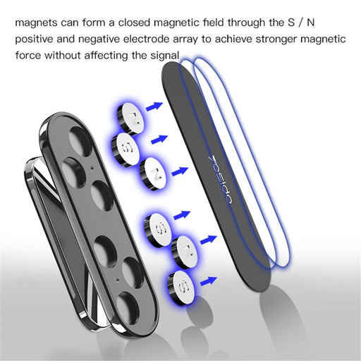 YESIDO C82 Magnetic Car Phone Holder Stand 360 Degrees Rotating Zinc Alloy Cellphone Bracket - Dark Grey - 2