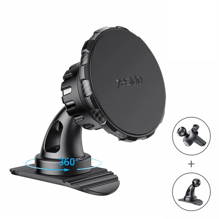 YESIDO C153 Adhesive Car Dashboard Phone Holder Magnetic Rotatable Phone Bracket with Air Vent Clip - 3