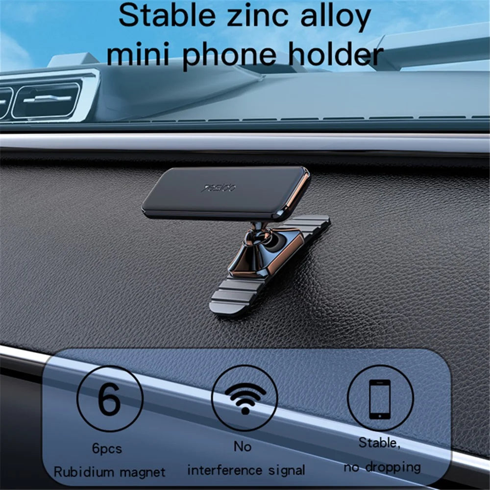YESIDO C150 360 Degree Rotation Magnetic Absorption Zinc Alloy Car Phone Holder Adhesive Arc Bracket - 2