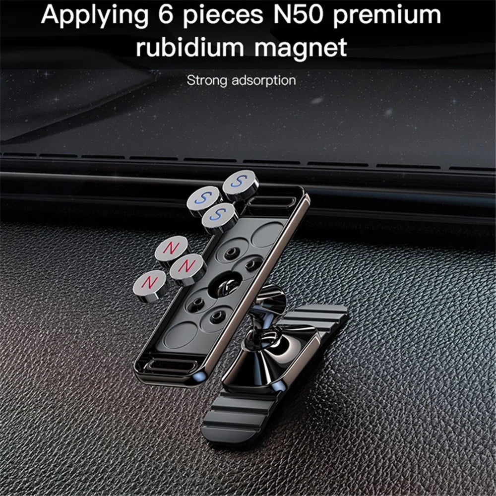 YESIDO C150 360 Degree Rotation Magnetic Absorption Zinc Alloy Car Phone Holder Adhesive Arc Bracket - 5