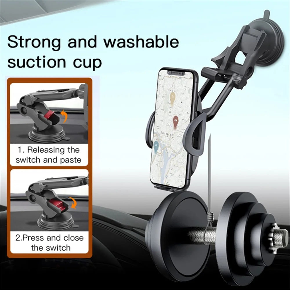 YESIDO C111 Telescopic Phone Holder Car Windshield Mount Cellphone Bracket with Suction Cup Base - 3