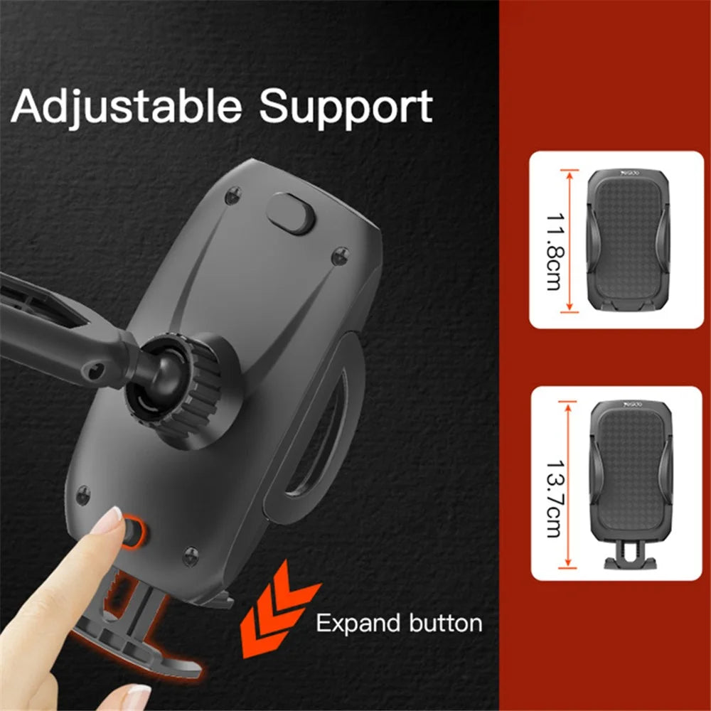 YESIDO C111 Telescopic Phone Holder Car Windshield Mount Cellphone Bracket with Suction Cup Base - 6