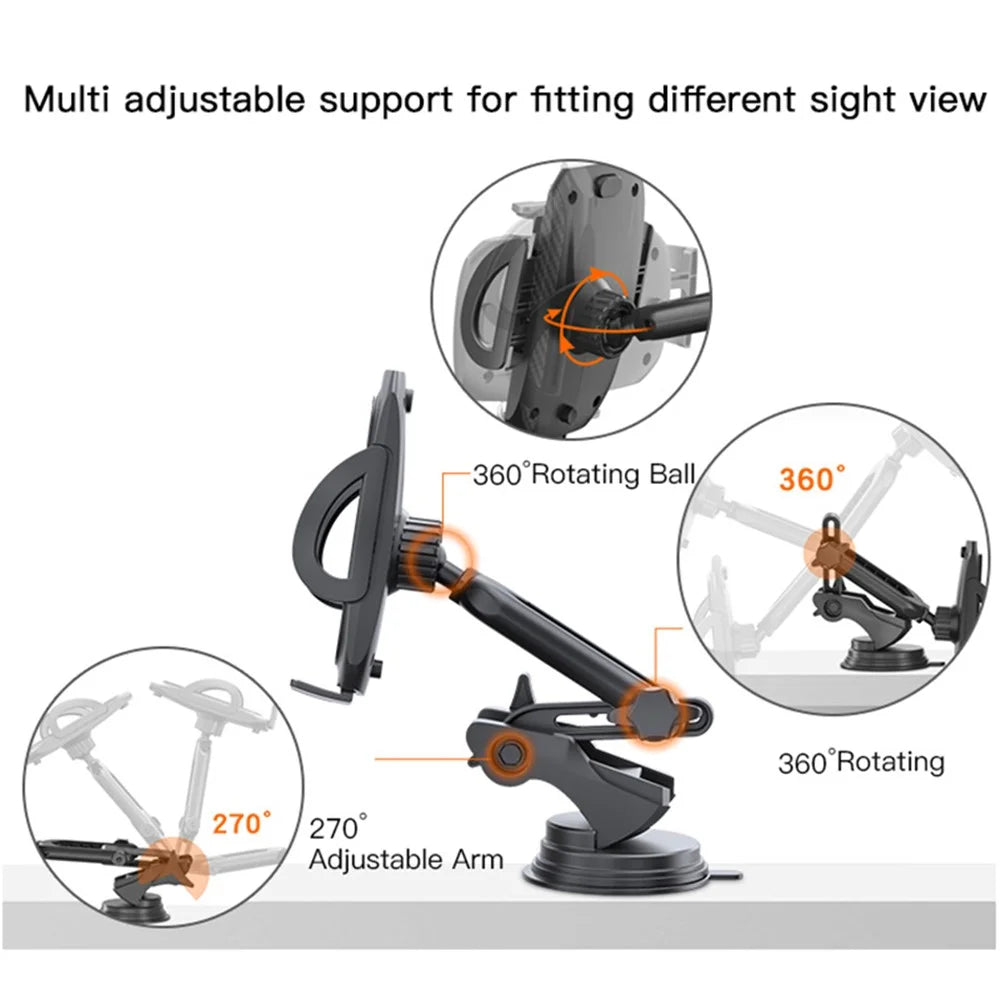 YESIDO C111 Telescopic Phone Holder Car Windshield Mount Cellphone Bracket with Suction Cup Base - 7
