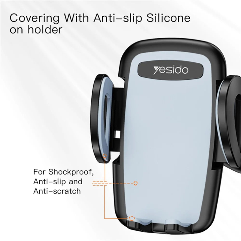YESIDO C112 Flexible Arm 360 Degree Rotation Car Cup Holder Mobile Phone Bracket with Air Vent Clip - 6
