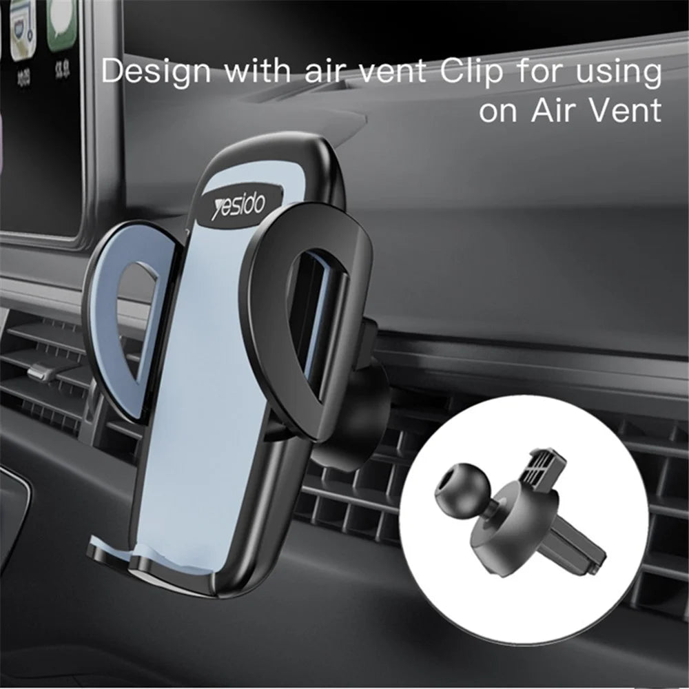 YESIDO C112 Flexible Arm 360 Degree Rotation Car Cup Holder Mobile Phone Bracket with Air Vent Clip - 7