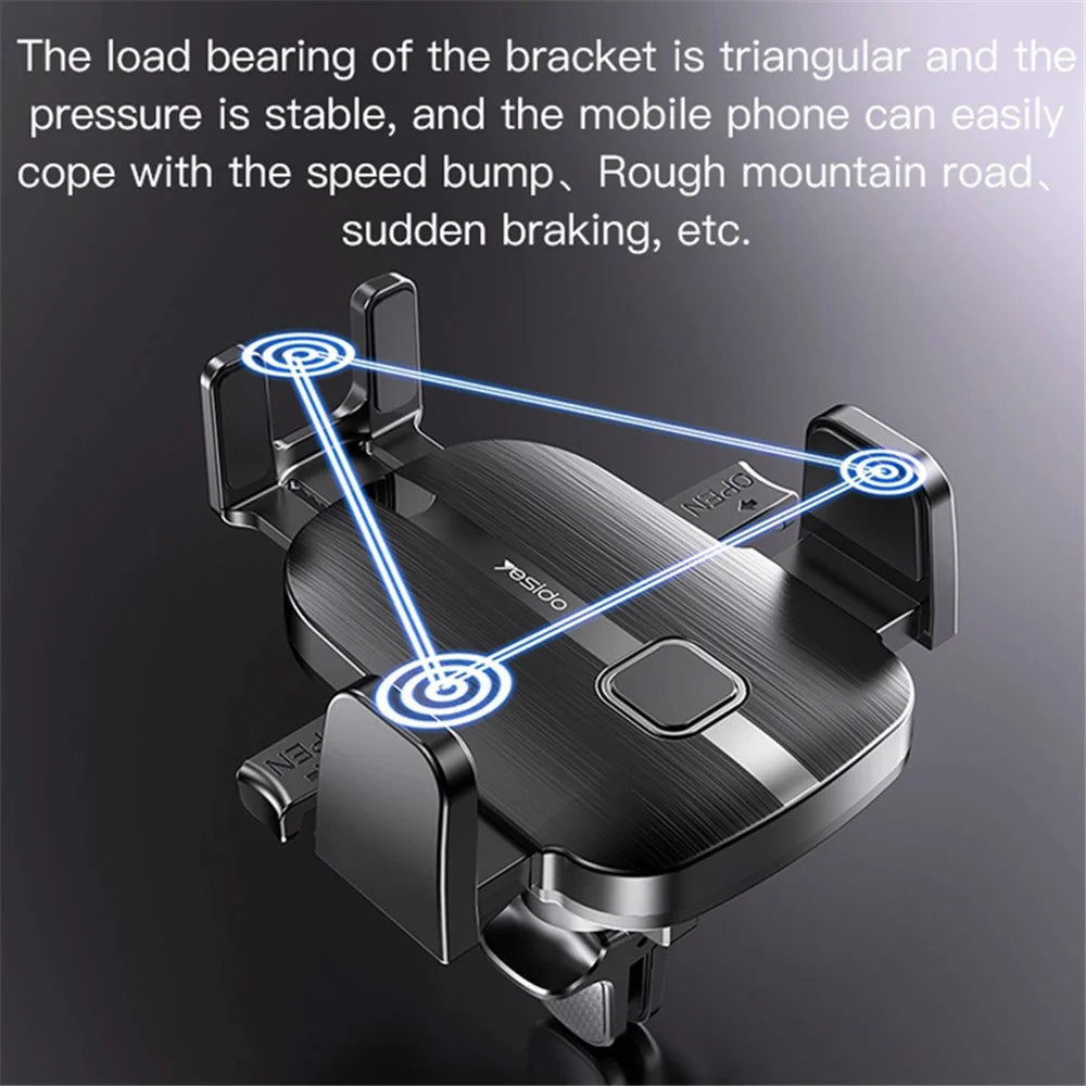 YESIDO C162 Air Outlet Car Phone Holder Bracket 360 Degree Rotatable Cellphone Stand - 6