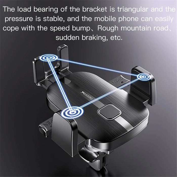 YESIDO C162 Air Outlet Car Phone Holder Bracket 360 Degree Rotatable Cellphone Stand - 6