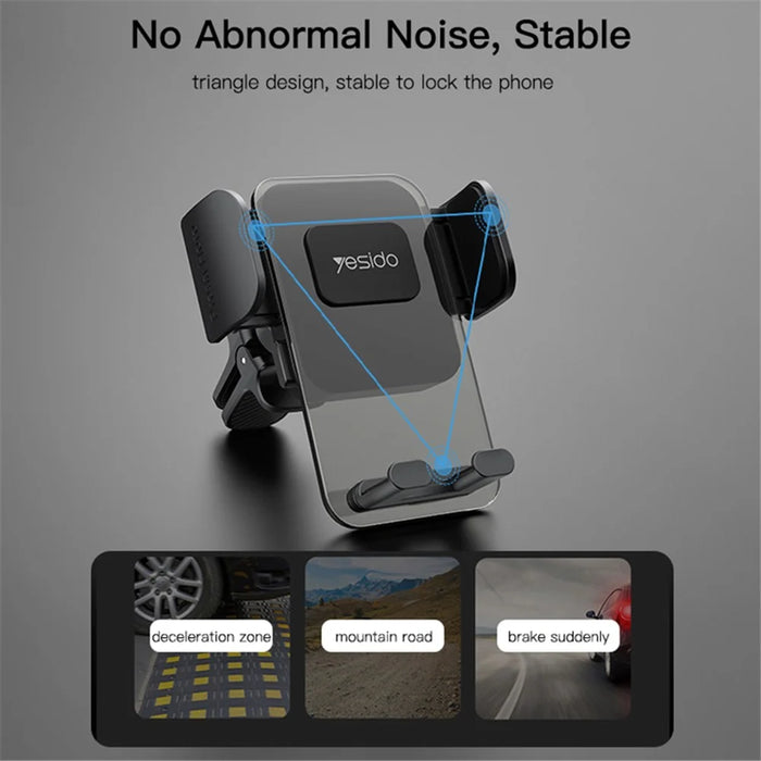 YESIDO C163 Air Outlet Transparent Panel Car Bracket Mobile Phone Holder Stand - 4