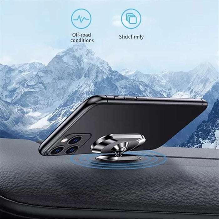 ZHILANG C58 Creative Magnetic Phone Holder for Car Phone Mount 360 Degree Rotating Multi-Functional Dashboard Stand - Silver - 2