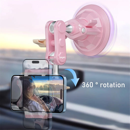 LANPARTE UBA-P1 Tablet Holder Car Windshield Strong Suction Cup Mount Bracket Universal for iPad Samsung Galaxy Tab without Telescopic Pipe - Pink - 2