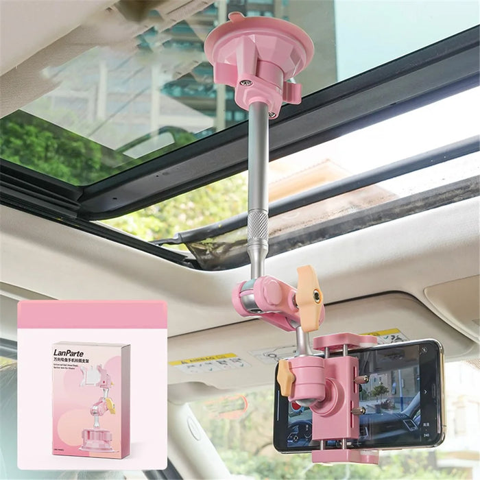 LANPARTE UBA-P1 Tablet Holder Car Windshield Strong Suction Cup Mount Bracket Universal for iPad Samsung Galaxy Tab without Telescopic Pipe - Pink - 4