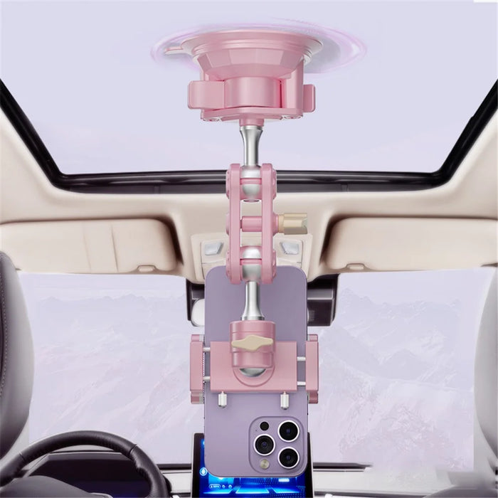 LANPARTE UBA-P1 Tablet Holder Car Windshield Strong Suction Cup Mount Bracket Universal for iPad Samsung Galaxy Tab without Telescopic Pipe - Pink - 5