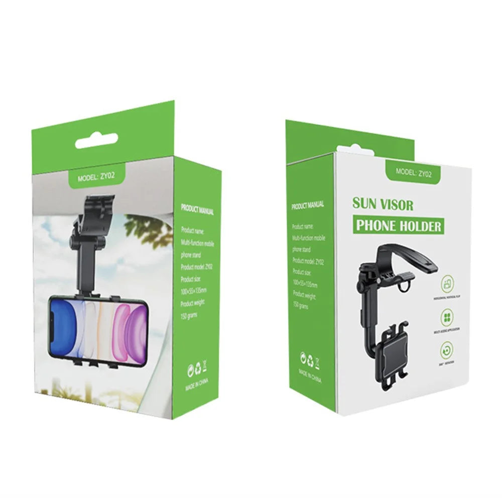 ZY02D Car Clip Sun Visor Cell Phone Holder ABS Universal Mobile Phone Mount Bracket - 7