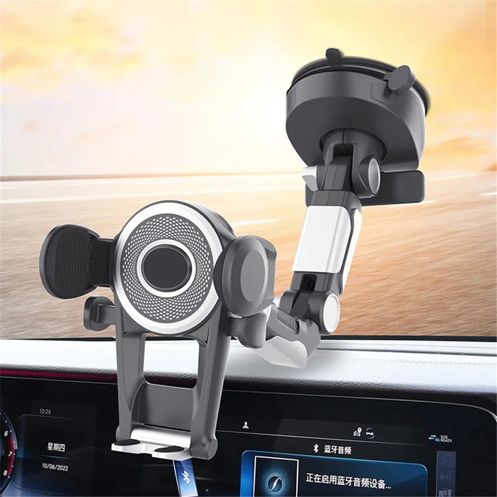 X0666 Multifunction Car Dashboard Phone Holder Adjustable Windshield Cell Phone Mount for Vehicles, Trucks - 2