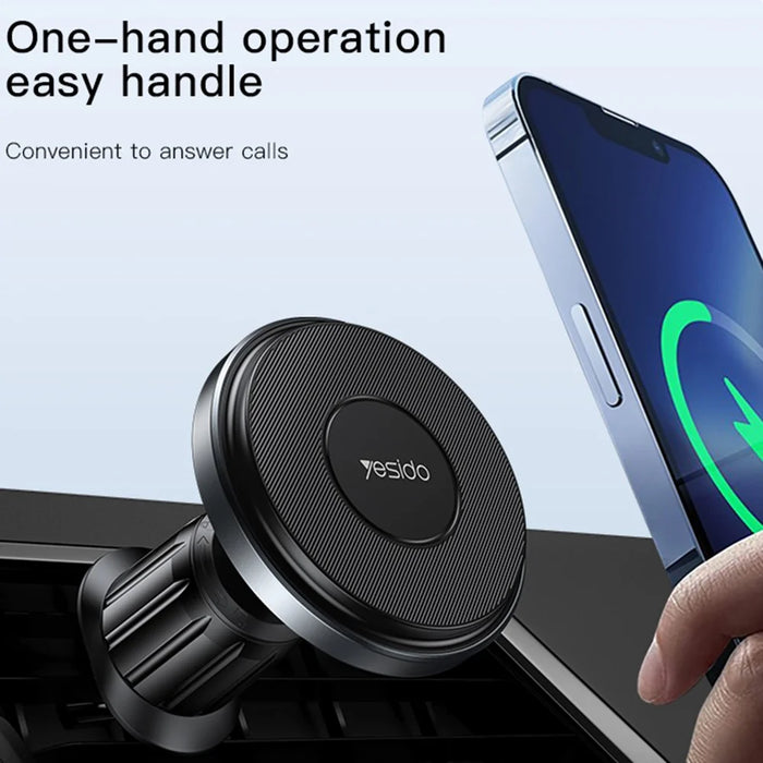 YESIDO C190 Car Magnetic Wireless Charger Air Vent Mount Phone 15W Fast Charging Bracket - 6