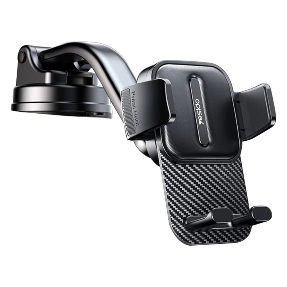YESIDO C174 Car Dashboard Windshield Telescopic Arm Phone Holder ABS Rotatable Suction Cup Bracket - 1