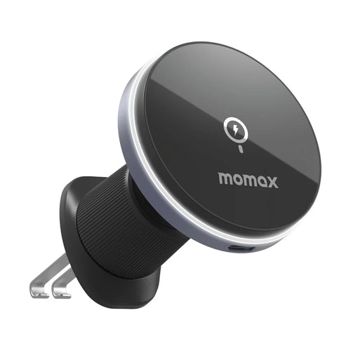 MOMAX Q.MAG MOUNT 5 CM25A Magnetic Wireless Car Charger Mount Air Vent Phone Charger Holder (15W Dark Grey) - 1