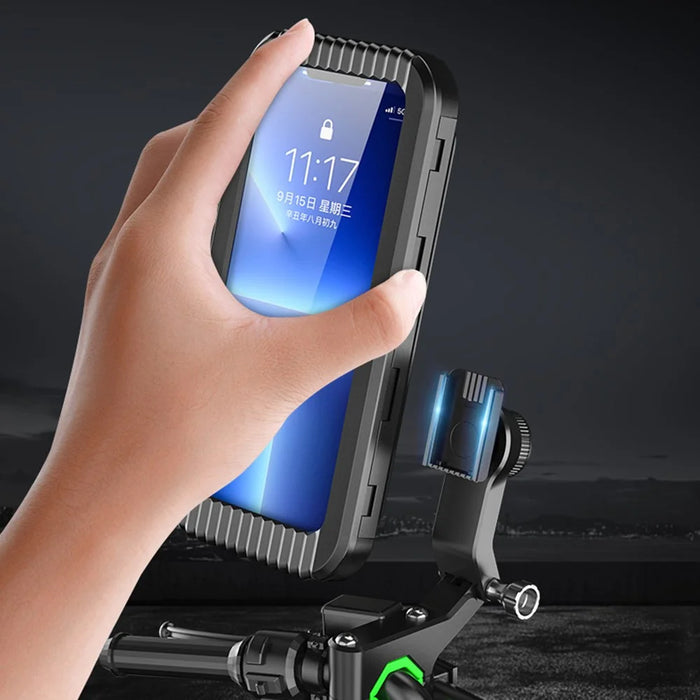 Z009A Bike Motorcycle Handlebar Mount Phone Holder Waterproof Cycling Mobile Phone Case Bracket - 3