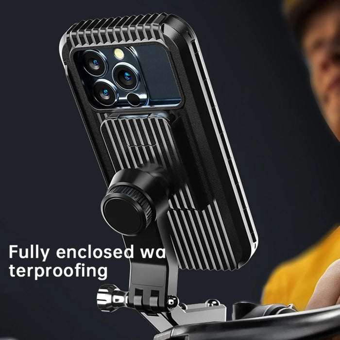 Z009A Bike Motorcycle Handlebar Mount Phone Holder Waterproof Cycling Mobile Phone Case Bracket - 4