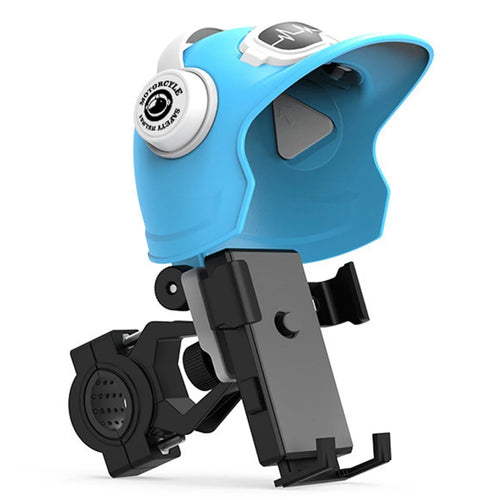 Motorcycle Electric Bike Handlebar Phone Holder Stand with Sunshade Helmet - Blue - 1