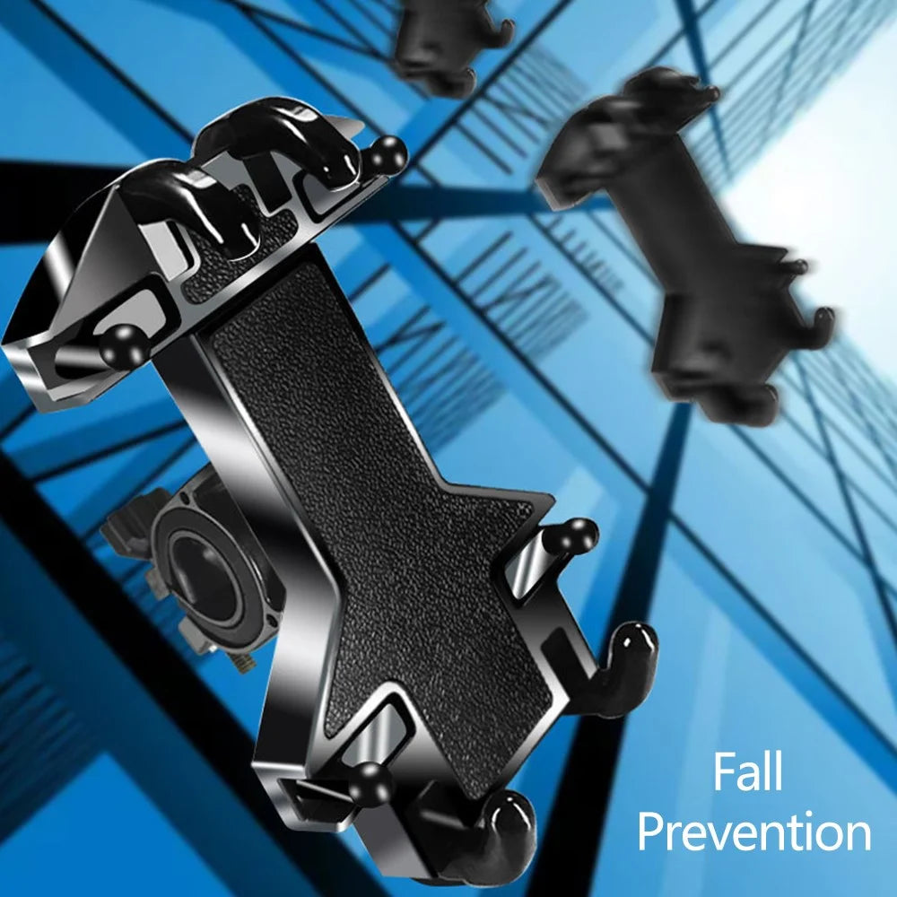 Handlebar Phone Holder for Bicycle E-Bike Motorcycle Anti-Shock Quick Fixed Phone Mount for Riding, Cycling - 4