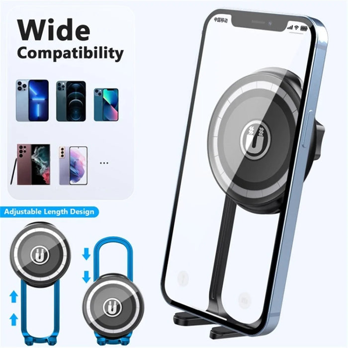 LE-11 Car Suction Cup Mount 360 Degree Rotation Magnetic Phone Holder with Air Vent Clip - 6