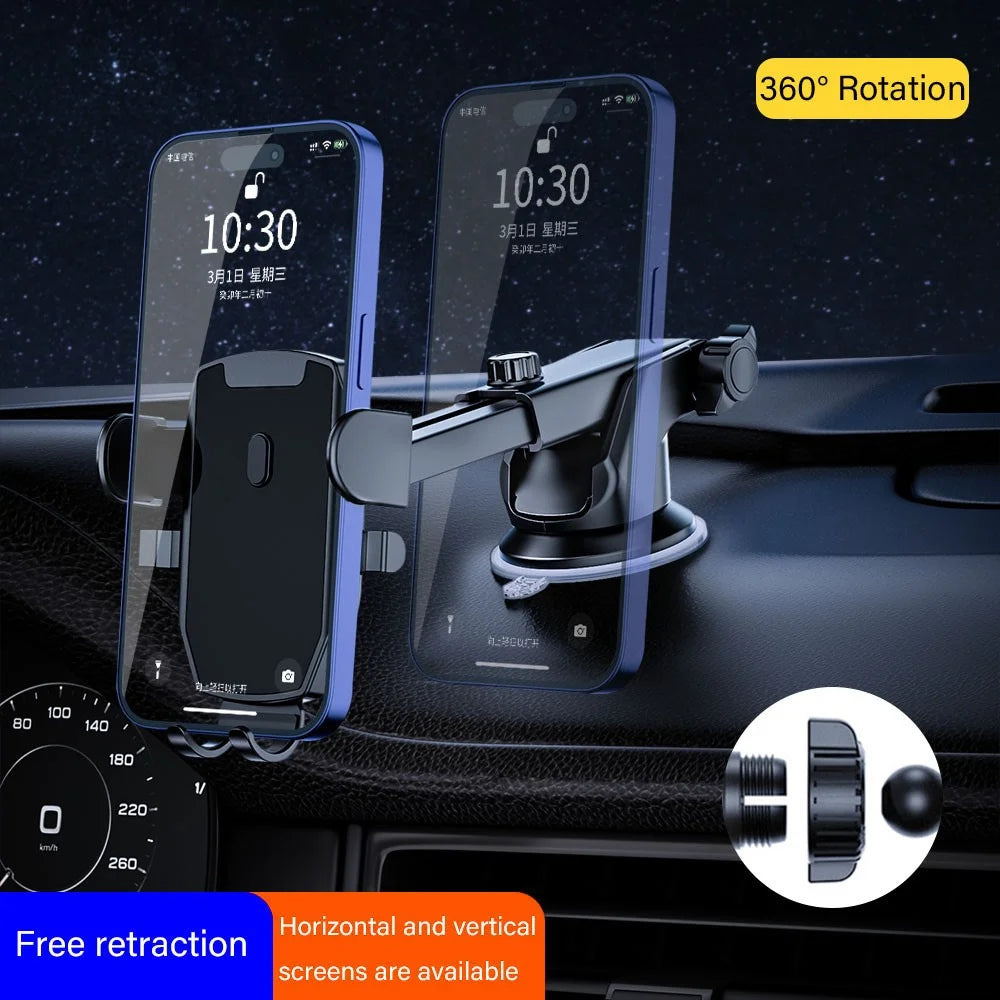D46+101+K5 Suction Cup Car Center Console Phone Holder Universal Mobile Phone Mount Bracket with Telescopic Arm - 3