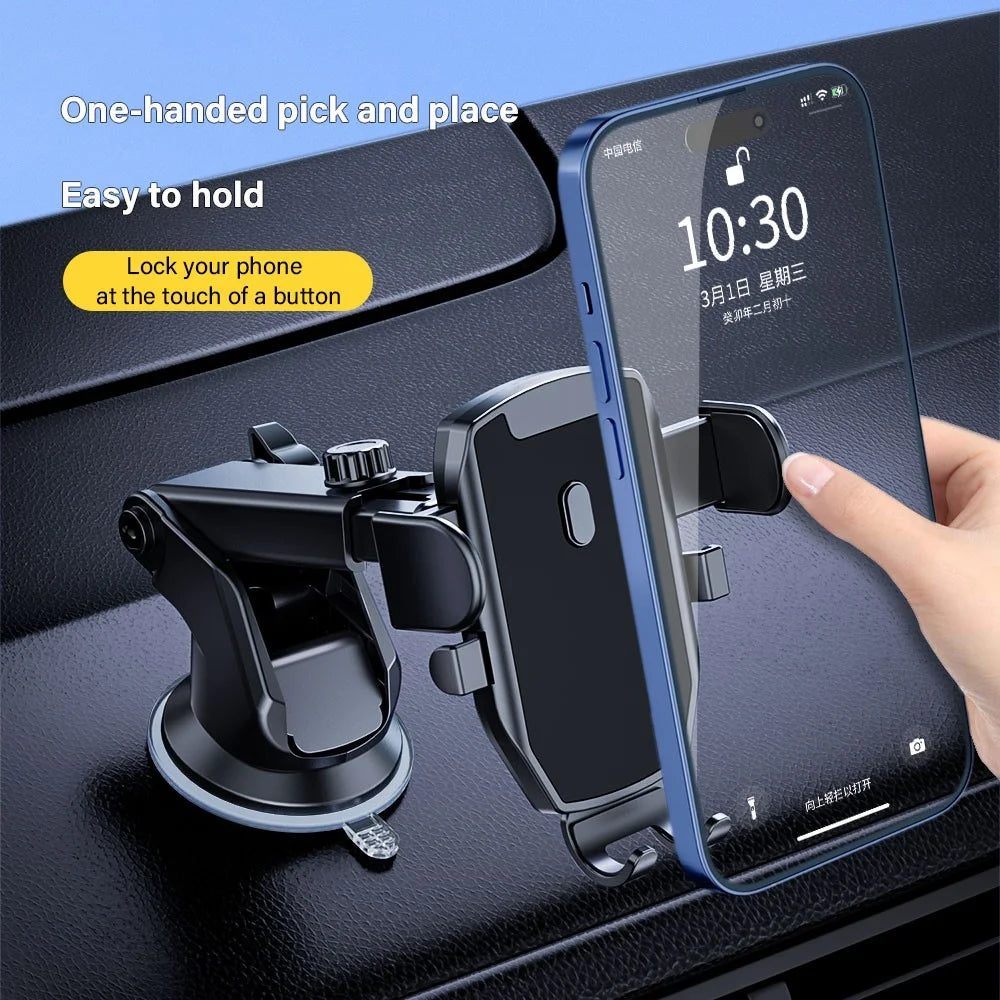 D46+101+K5 Suction Cup Car Center Console Phone Holder Universal Mobile Phone Mount Bracket with Telescopic Arm - 4