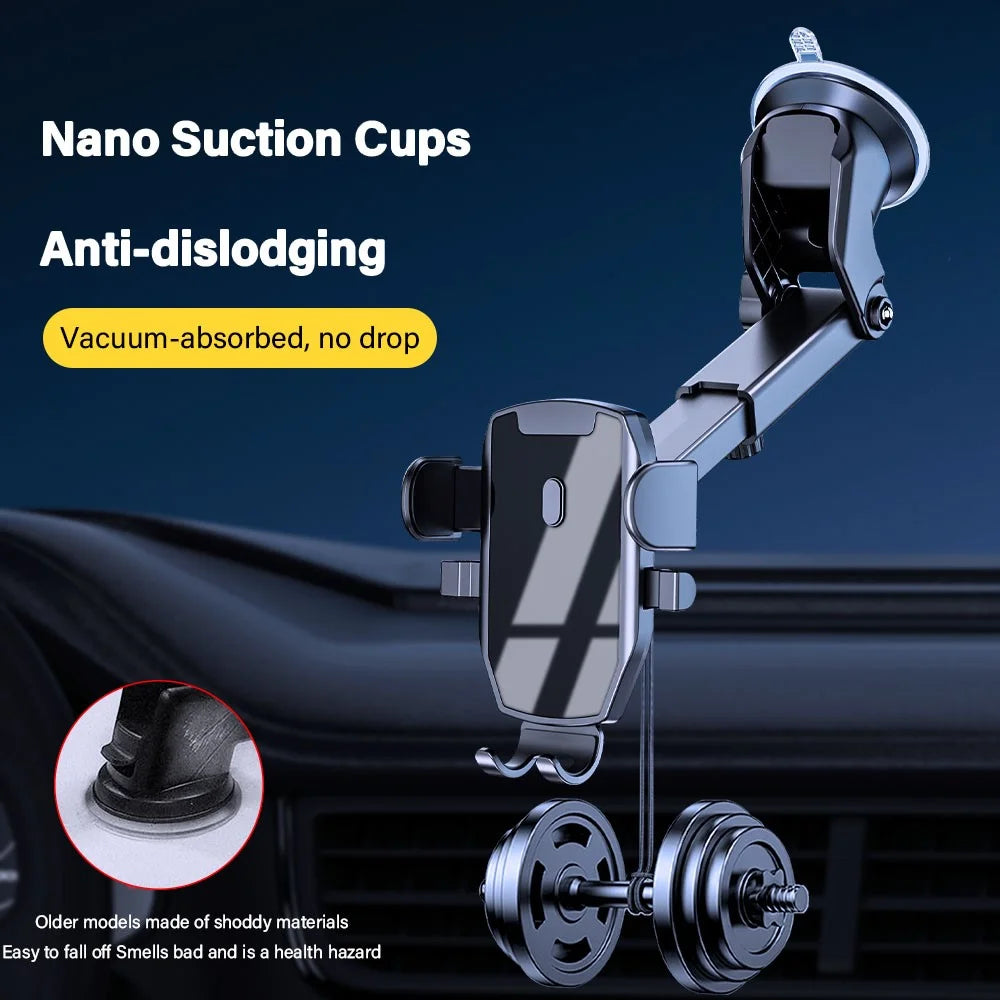 D46+101+K5 Suction Cup Car Center Console Phone Holder Universal Mobile Phone Mount Bracket with Telescopic Arm - 5