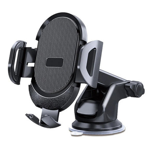 D33 Suction Cup Base Gravity Sensing Car Phone Holder Bracket with Air Vent Clip - Black - 1