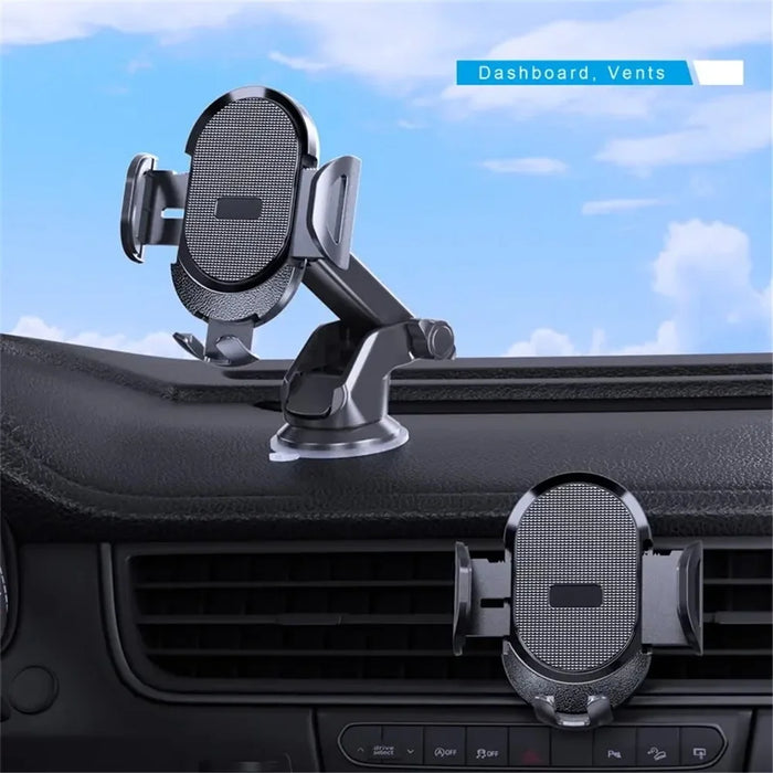 D33 Suction Cup Base Gravity Sensing Car Phone Holder Bracket with Air Vent Clip - Black - 3