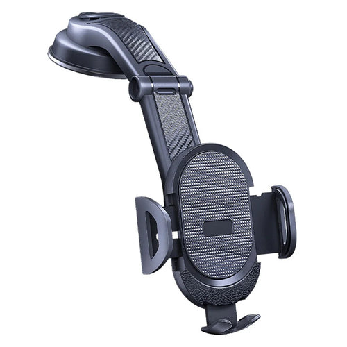 ES33 ABS+Carbon Fiber 360 Degree Rotation Suction Cup Mount Car Mobile Phone Holder Bracket - Black - 1
