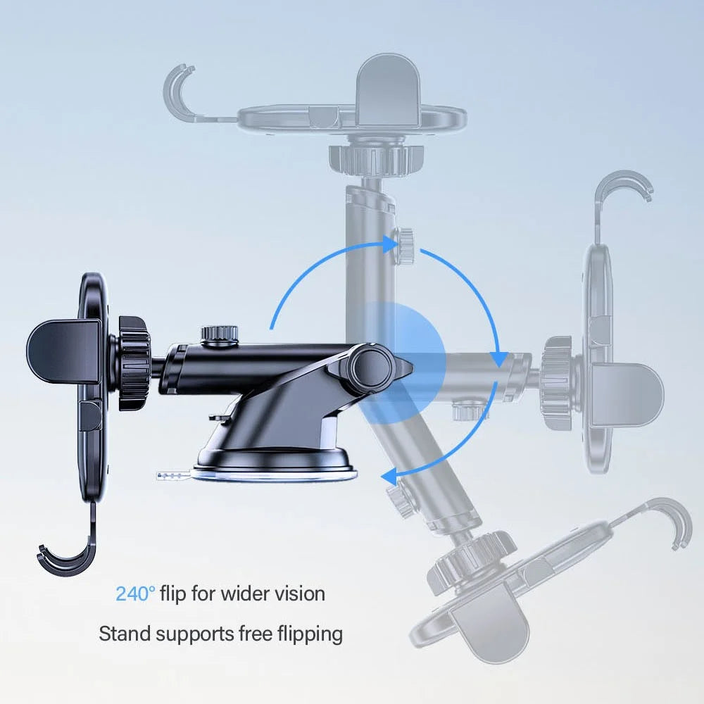 D48+105+K5 Car Dashboard Windshield Air Vents Phone Holder for iPhone 16 / 16 Plus / 16 Pro / 16 Pro Telescopic Suction Cup Car Phone Mount - 2