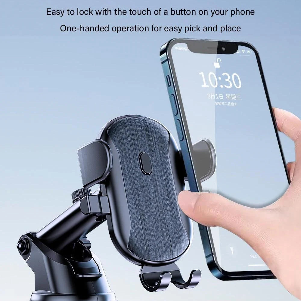 D48+105+K5 Car Dashboard Windshield Air Vents Phone Holder for iPhone 16 / 16 Plus / 16 Pro / 16 Pro Telescopic Suction Cup Car Phone Mount - 4