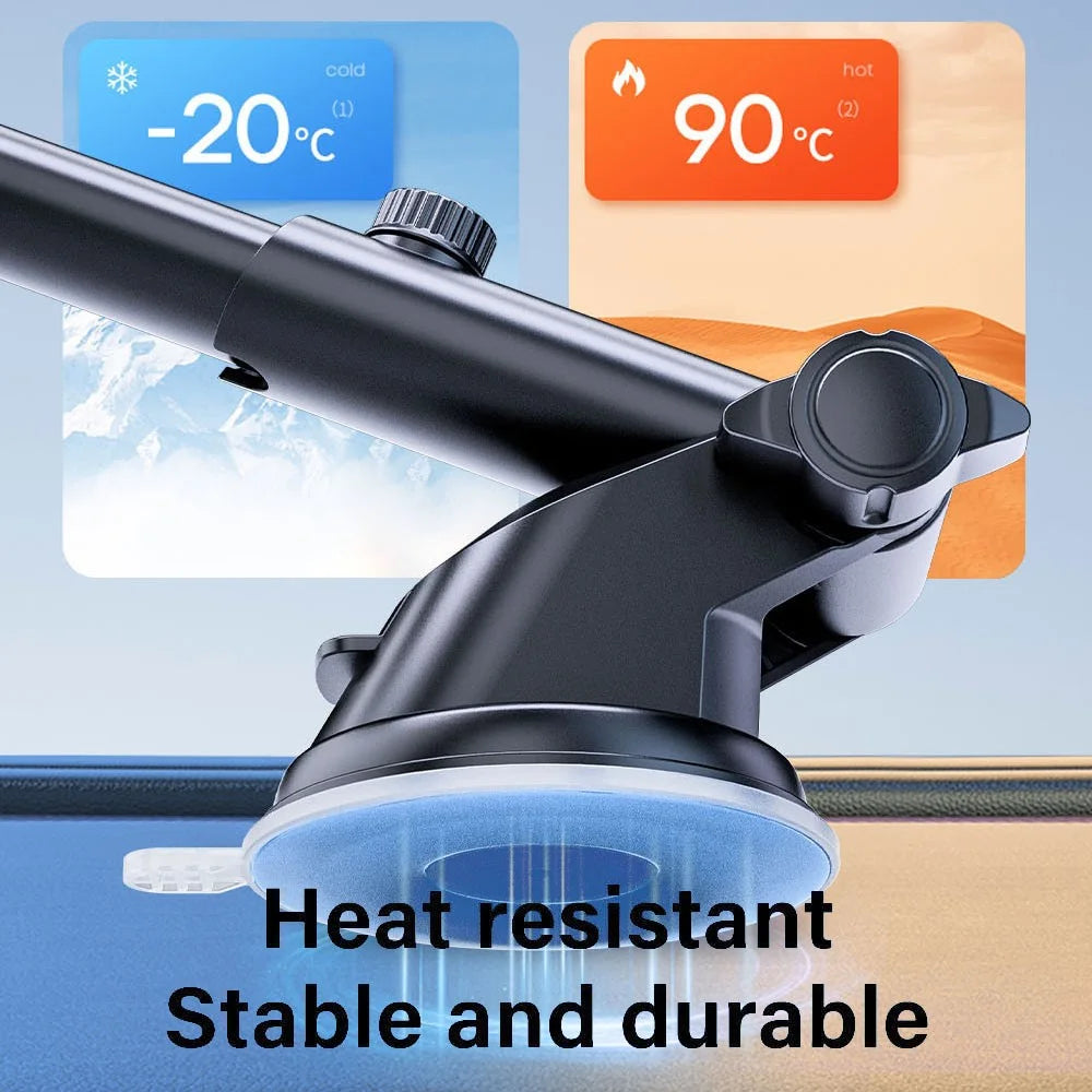 D48+105+K5 Car Dashboard Windshield Air Vents Phone Holder for iPhone 16 / 16 Plus / 16 Pro / 16 Pro Telescopic Suction Cup Car Phone Mount - 6