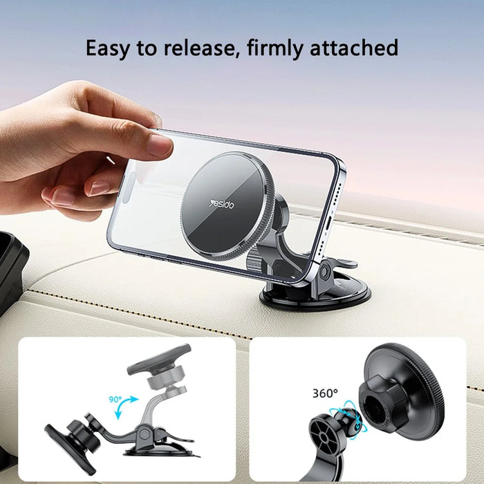 YESIDO C177 For iPhone 12 / 13 / 14 / 15 Car Suction Cup Base Phone Holder Bracket - 4